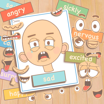 Emotions Toddler Activities, Printable Montessori Materials, Kindergarten Homeschool Preschool Learning Folder