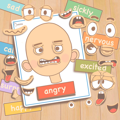 Emotions Toddler Activities, Printable Montessori Materials, Kindergarten Homeschool Preschool Learning Folder