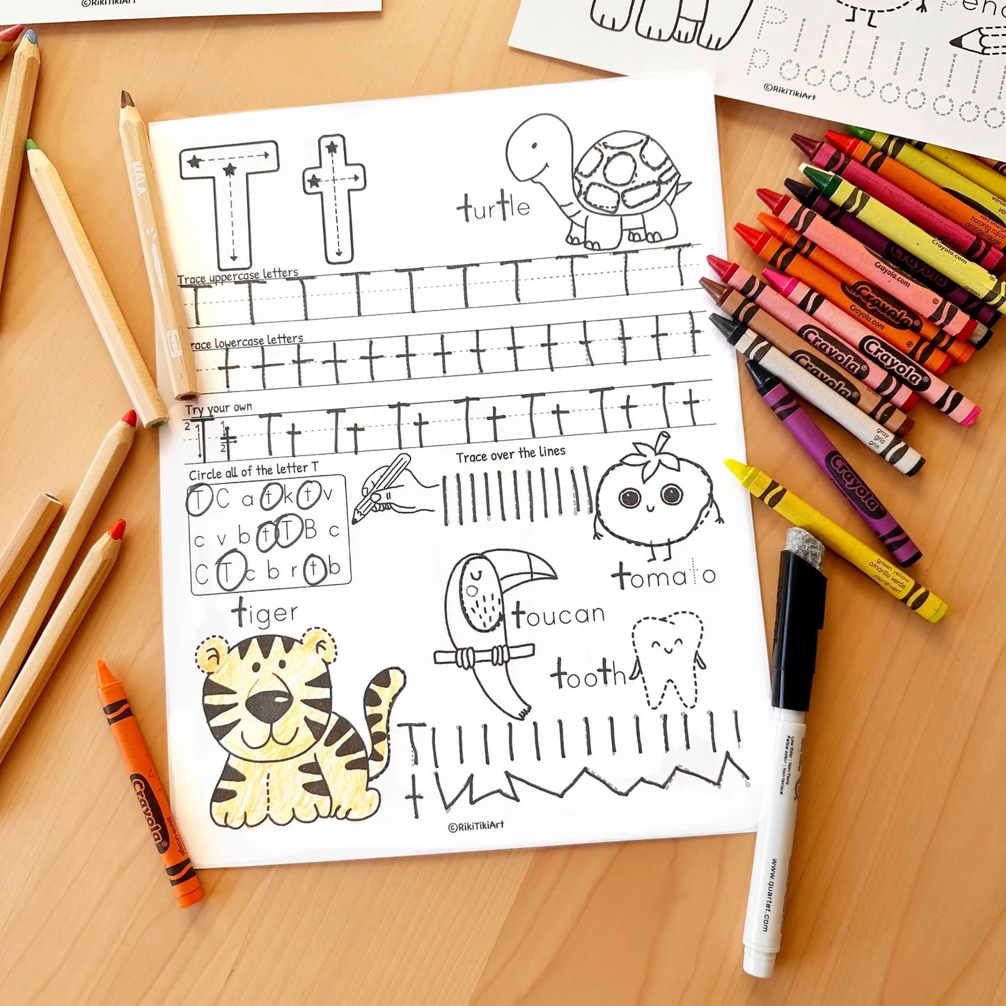 Alphabet Tracing Worksheets Kindergarten Pre-K Preschool ABC Tracing Book Printable Alphabet Activity Book Letter Handwriting Practice
