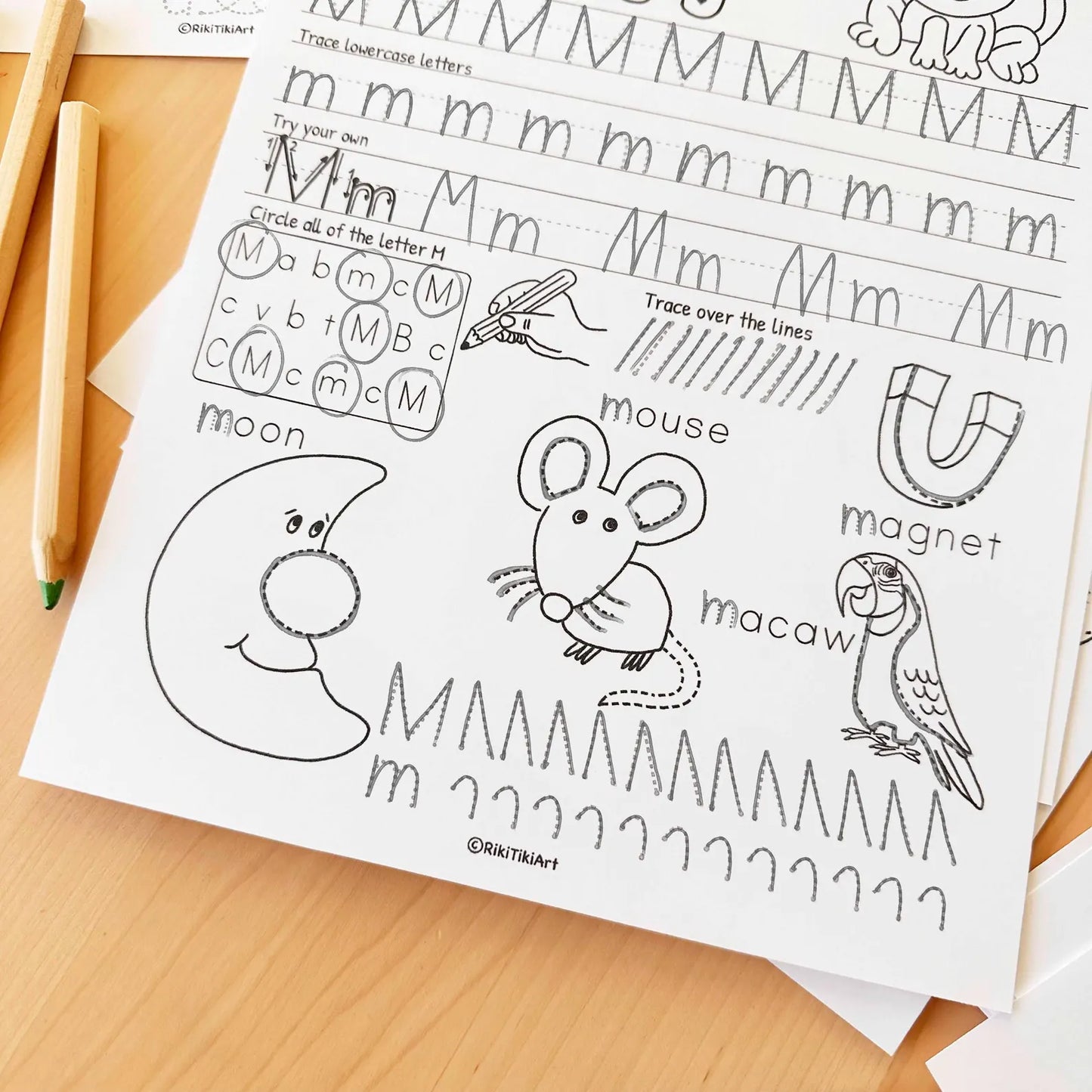 Alphabet Tracing Worksheets Kindergarten Pre-K Preschool ABC Tracing Book Printable Alphabet Activity Book Letter Handwriting Practice